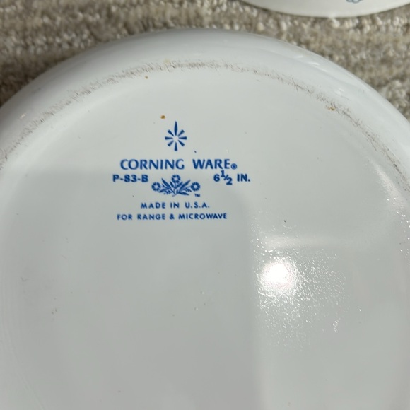 4 Piece Vintage Floral Bouquet Corning Ware Made in USA